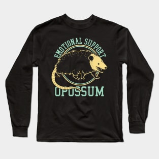 Emotional Support Opossum Retro Style Long Sleeve T-Shirt